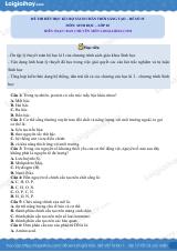 Đề thi học kì 1 Sinh 10 Chân trời sáng tạo - Đề số 15